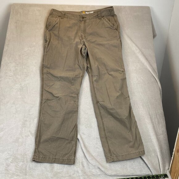 Carhartt Mens Pants 40x32 Relaxed Straight Fit Khaki 100% Cotton - Picture 12 of 13